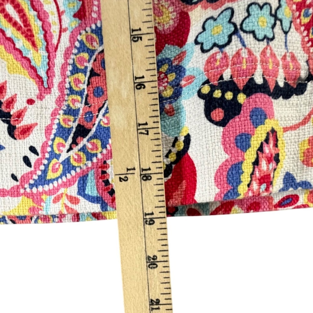 Talbots Pencil Skirt Women 12 Persian Pink Multicolor Floral Paisley Preppy Boho - Picture 9 of 13